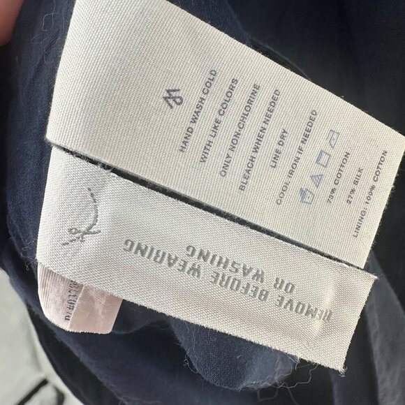 Martin + Osa Navy Sleeveless Top With Ruffle Detail  Womens 6 100% Cotton - Picture 5 of 6